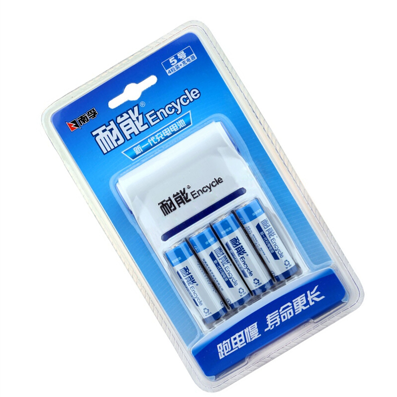 南孚(NANFU)耐能5号充电电池4粒 镍氢2100mAh 附充电器 适用于玩具车血糖仪挂钟鼠标键盘等 AA