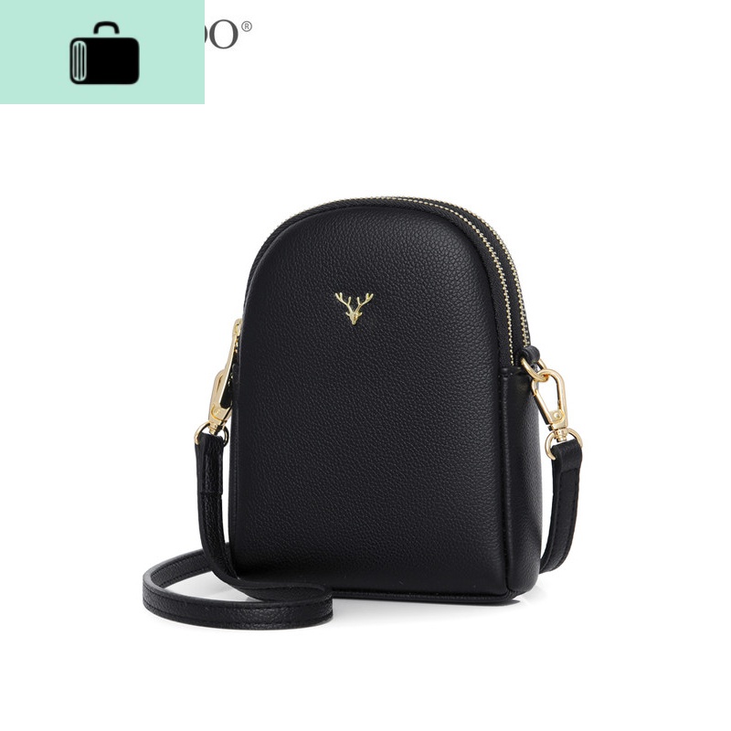包包女小包斜挎包2020新款夏天时尚手机包单肩迷你包软皮竖款女包NEWLAKE 黑色配可调节长肩带