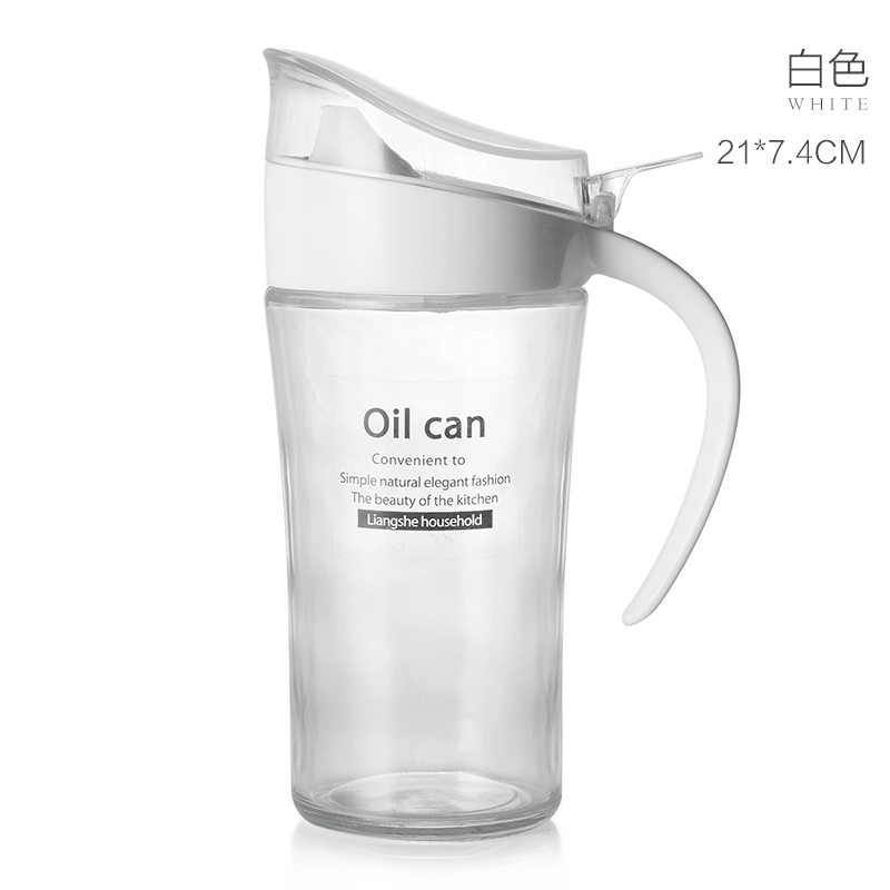 玻璃油壶大号香油酱油瓶醋瓶油瓶套装厨房装油瓶自动开合醋壶防漏 白色