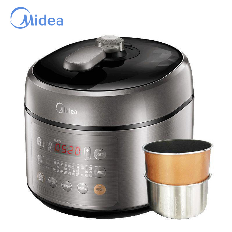 美的（Midea）电压力锅 MY-SS5051P升级版PSS5053p小钢炮高压锅 一锅双胆 电脑触控式