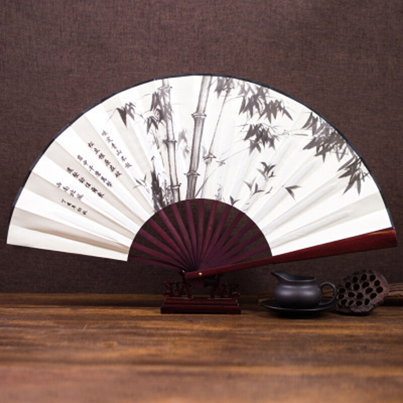 扇子折扇男 古风大绢纸扇 中国风古典折叠扇子复古日用扇礼品出国礼品