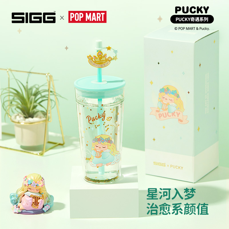 泡泡玛特联名水杯少女可爱盲盒吸管杯