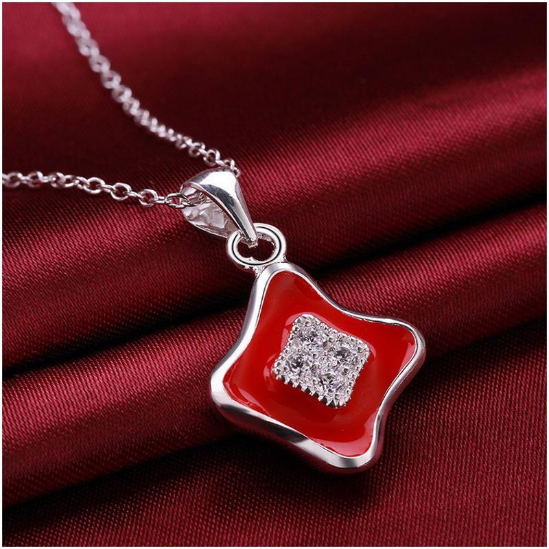 N606 Women Silver Necklace 镀925纯银女项链日韩版锁骨链潮人送女朋友七夕情人节礼物