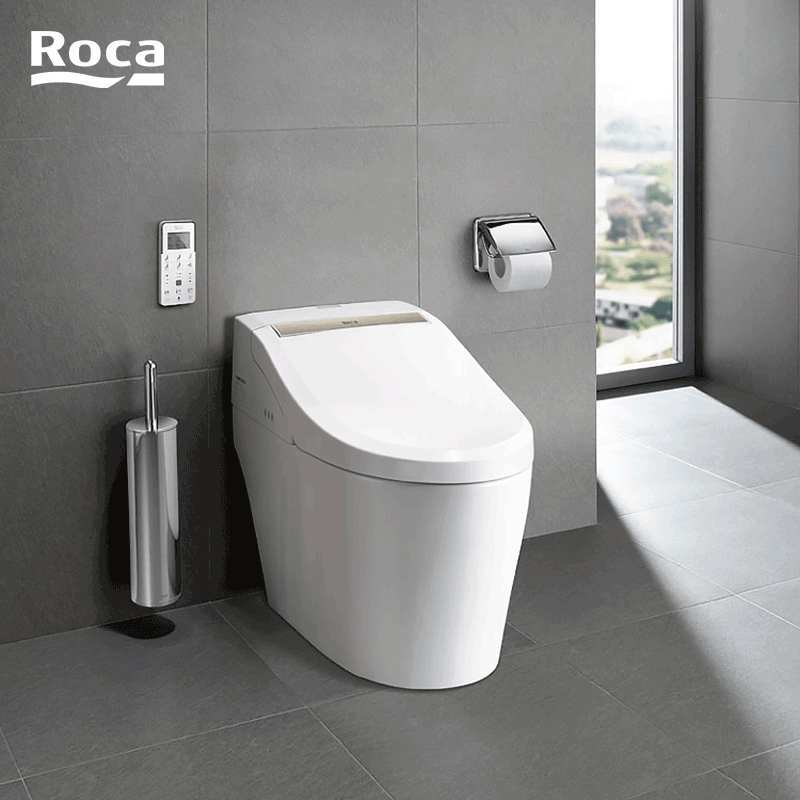 ROCA/乐家卫浴一体式智能马桶全自动多功能即热式智能遥控坐厕阿笛思一体式智能座厕305mm,自翻金色 地排喷施虹吸式
