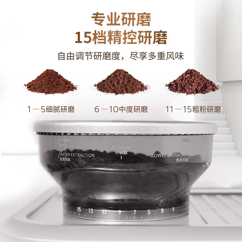 飞利浦(PHILIPS)咖啡机双子星意式半自动家用胶囊咖啡机研磨一体机磨豆机现磨复刻手冲PSA2218/00