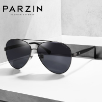 帕森(PARZIN)偏光太阳镜男 经典蛤蟆镜飞行员框型 时尚大框开车驾驶墨镜男 8252