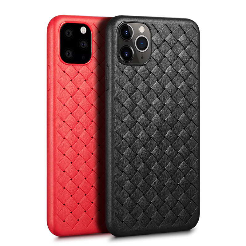可波[壳+膜]苹果iPhone11/12promax手机壳12pro硅胶软边全包mini保护套全包i11防摔编织纹轻薄高清大图
