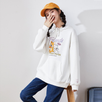 [2.5折价66元]唐狮春秋新款薄款宽松韩版连帽卫衣女黑色百搭休闲学院风上衣女