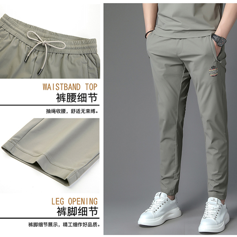 恒源祥冰丝套装男夏季短袖长裤休闲运动两件套速干衣男装一套潮流高清大图