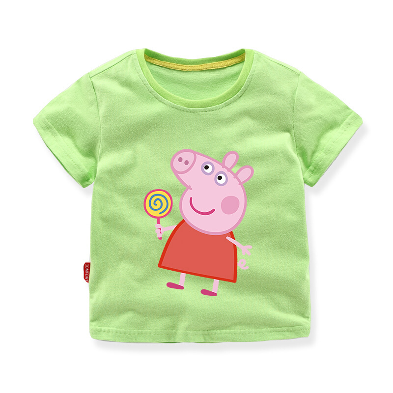 女童短袖t恤夏装潮小猪佩奇幼儿女宝宝纯棉衣服儿童上衣1235岁