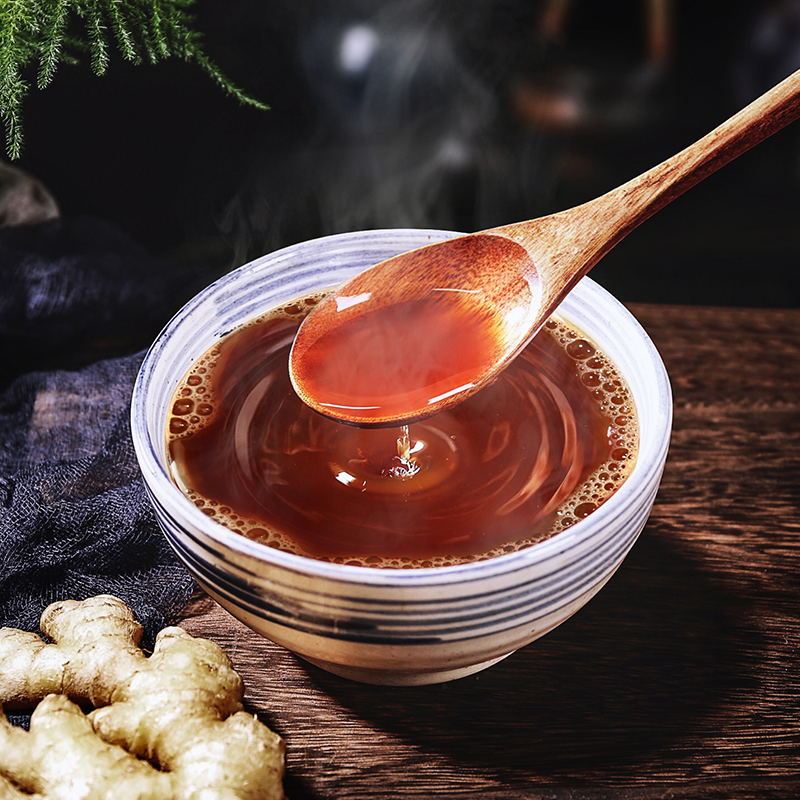 李子柒红糖姜茶女生大姨妈姜红糖水暖身姜糖茶姜枣茶速溶12g7条2盒