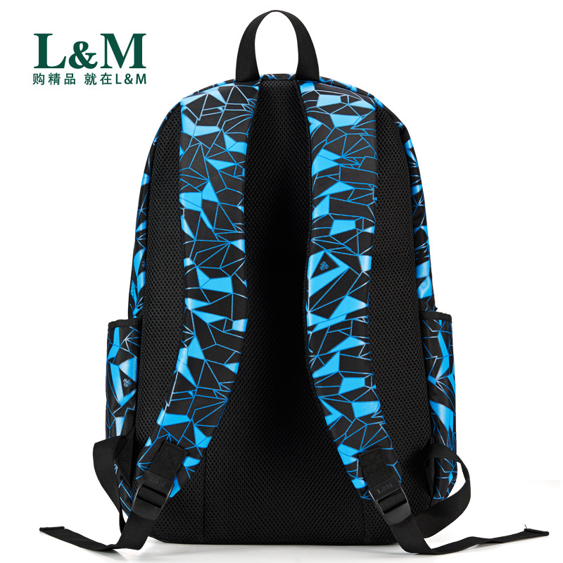 L&M 初中生书包高中大学生书包男女时尚潮流小学生背包男双肩包校园青少年大容量