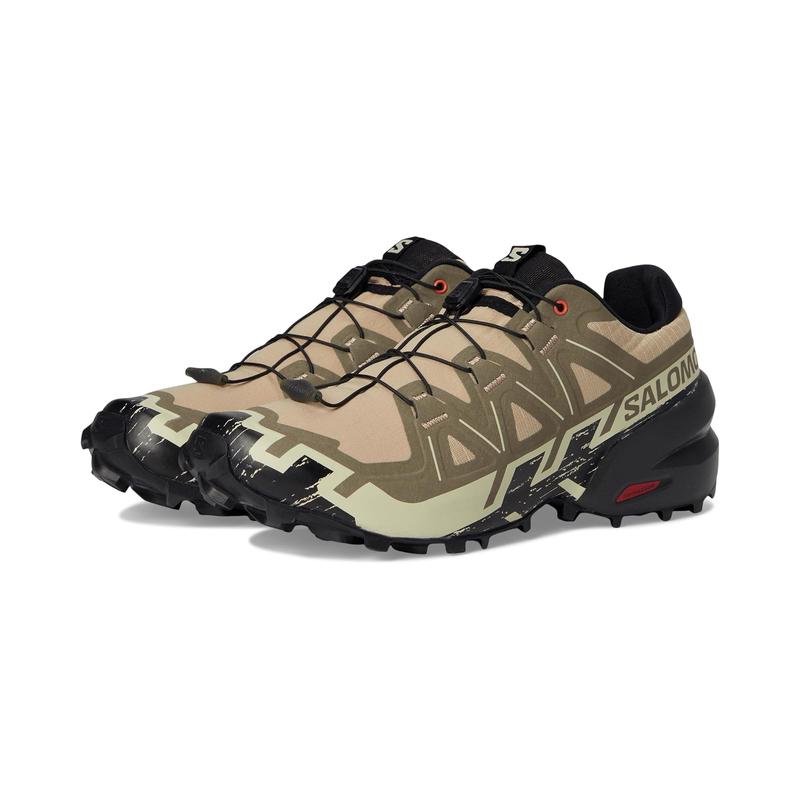 萨洛蒙(SALOMON)越野跑鞋防沙透气速干户外运动男款竞速训练鞋 Natural/Black/Almond_Milk 44