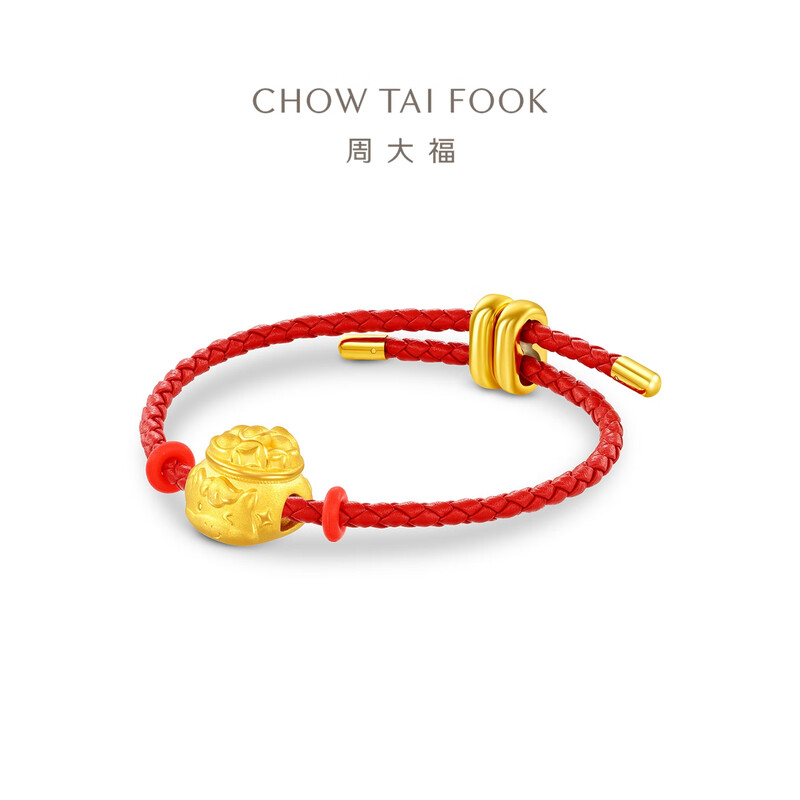 周大福马年生肖系列 聚宝盆小马足金黄金转运珠女送生日礼物EOR1543高清大图