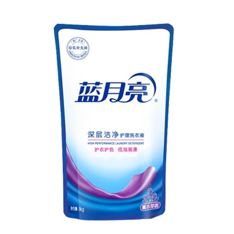 蓝月亮深层洁净洗衣液薰衣草香强效去污1kg*6袋装补充装