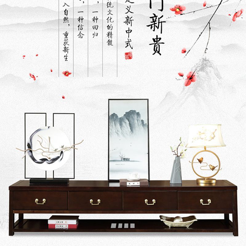 新中式实木电视柜组合简约现代中式小户型客厅经济型地柜影视柜