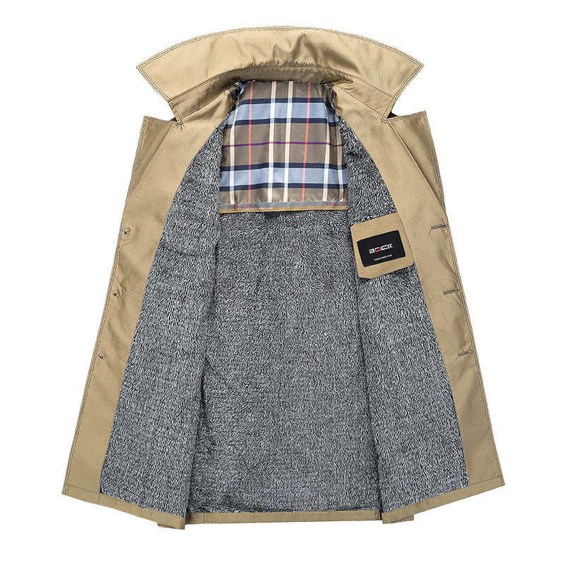 bebeeru春秋男装加肥大码外套英伦风商务男士风衣男中