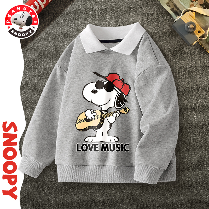 史努比(SNOOPY)童装卫衣男女中大童翻领卫衣WAD