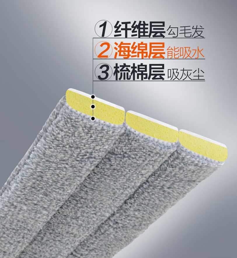 大卫国产旋转强力拖把塑料材质客厅清洁神器高效去污设计高清大图