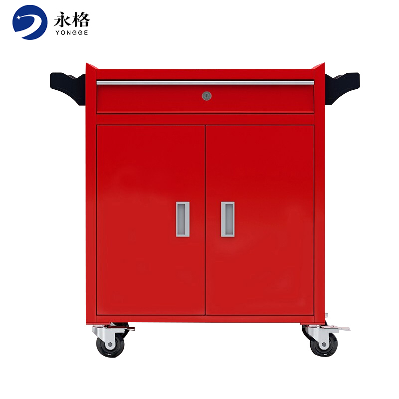 永格加强款抽屉式工具车五金工具箱车间工具柜维修小手推车箱零件柜 一抽（大号）红色工具柜