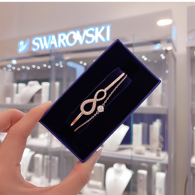 施华洛世奇(SWAROVSKI) 玫瑰金色无限爱双层手镯5518871