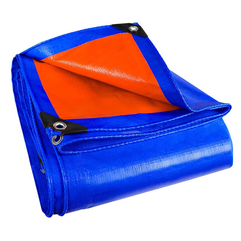 欧思卓pe防水防晒油帆布挡风蓬布防雨布8x20m160g蓝橘色一块