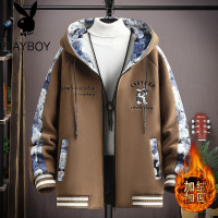 花花公子国风加绒外套男2024秋冬季加厚夹克青少年保暖奥粒绒棉衣