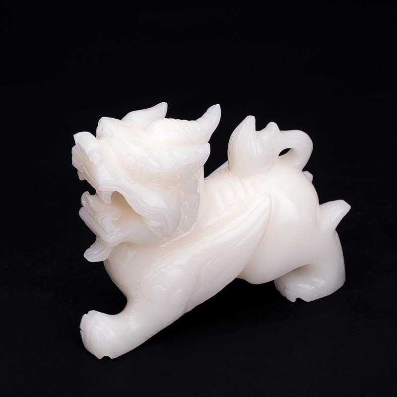 美帮汇玉石貔貅摆件白玉工艺品 玄关客厅装饰品摆设乔迁开业送礼高清大图