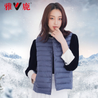 雅鹿反季清仓羽绒服女短款马甲2019新款纯色轻薄坎肩上衣保暖背心潮