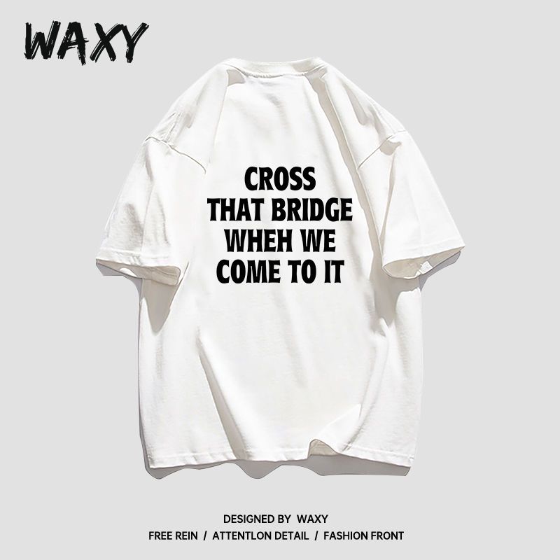 WAXY纯棉T恤美式hiphop短袖女学生宽松韩版百搭潮流印花辣妹上衣