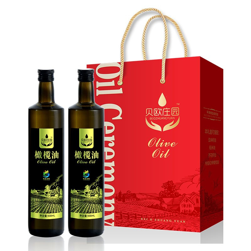 贝欧庄园 食用油橄榄油双支装礼盒500ml*2