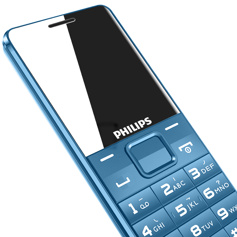 Philips/飞利浦 E107 宝石蓝 直板手机 老人手机大字大声超长待机 老年机 移动联通 商务备用手机 飞利浦e107
