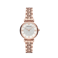 阿玛尼(EMPORIO ARMANI)女士石英表满天星 腕表镶钻时尚钢带女表防水 欧美品牌质保两年张钧甯同款AR1925