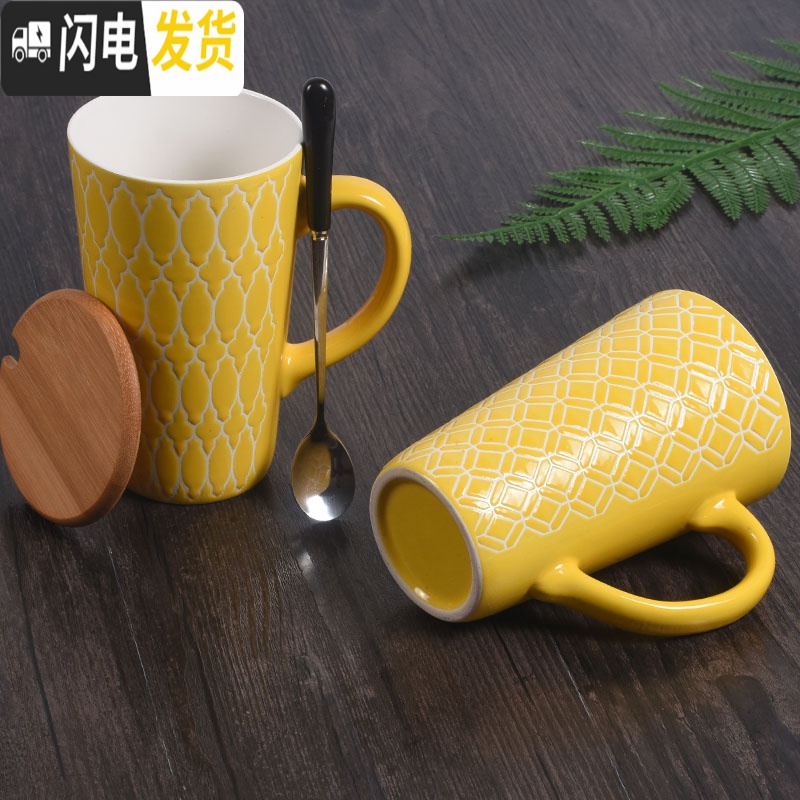 三维工匠ins高杯子陶瓷马克杯创意家用牛奶杯奶茶杯情侣办公室大容量水杯高清大图