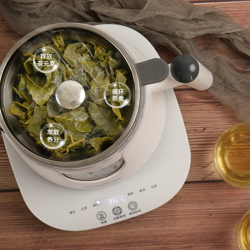 龙的(longde) 煮茶器玻璃加厚 煮茶壶黑茶电茶壶养生壶自动蒸汽煮茶器 茶水分离蒸茶器 蒸茶壶 LD-ZC081A