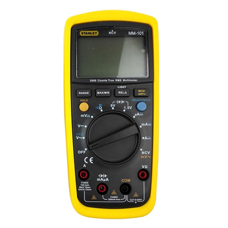 史丹利mm10123c数字万用表数显万用表背光防烧过载保护蜂鸣电工工具一