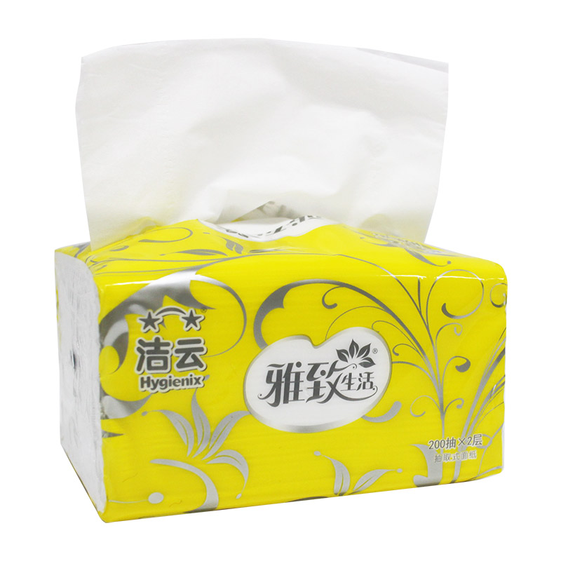 洁云雅致生活抽纸200抽*24包面巾纸餐巾纸家庭装纸巾高清大图
