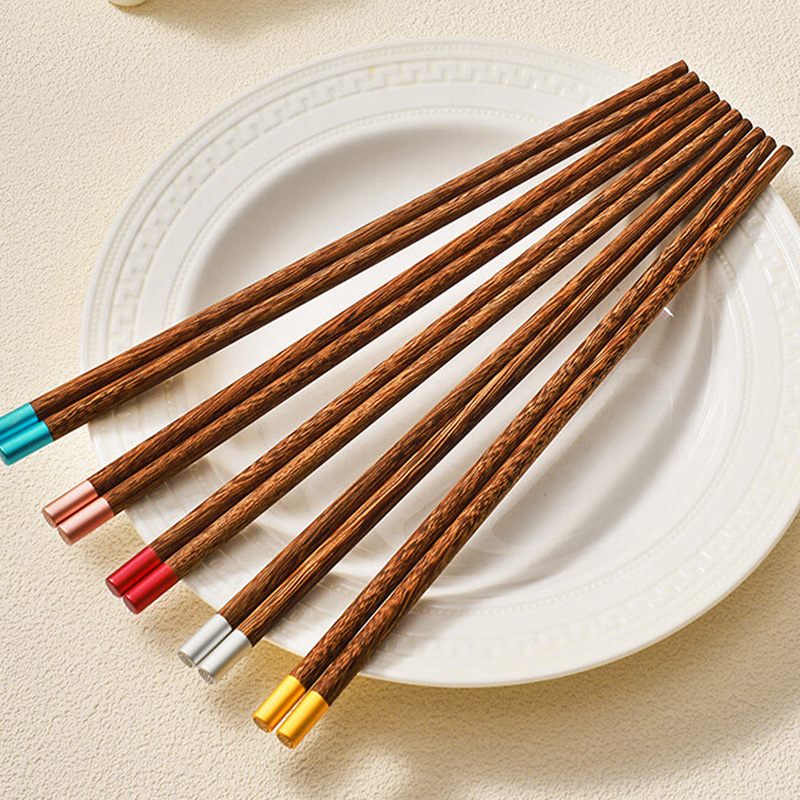 MAXCOOK美厨圆筷5双装鸡翅木圆顶福款MCK8562高清大图