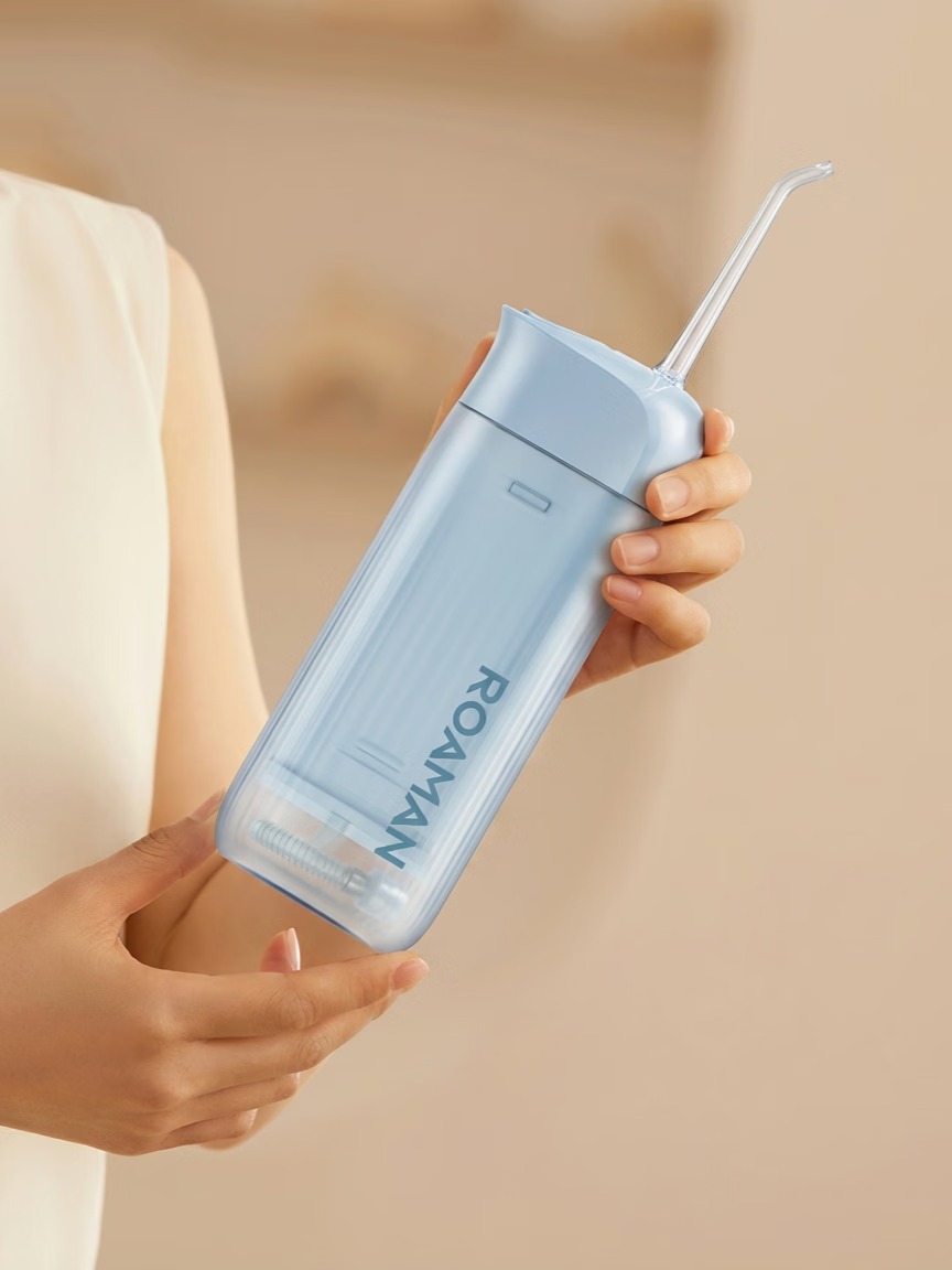 罗曼冲牙器伸缩便携式洗牙器洁牙器200ML大水箱水牙线正畸预防牙结石Mini10新品 3支喷头 4档位调节