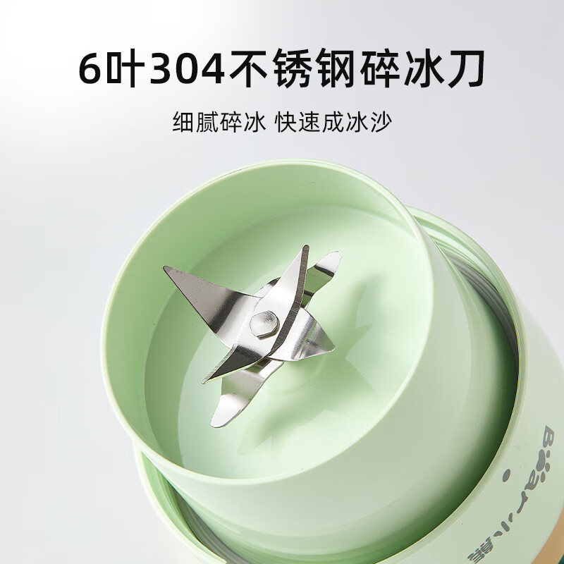 小熊(Bear)榨汁杯家用便携式榨汁机 水果果蔬果汁机充电迷你小型果汁杯LLJ-E03F1高清大图