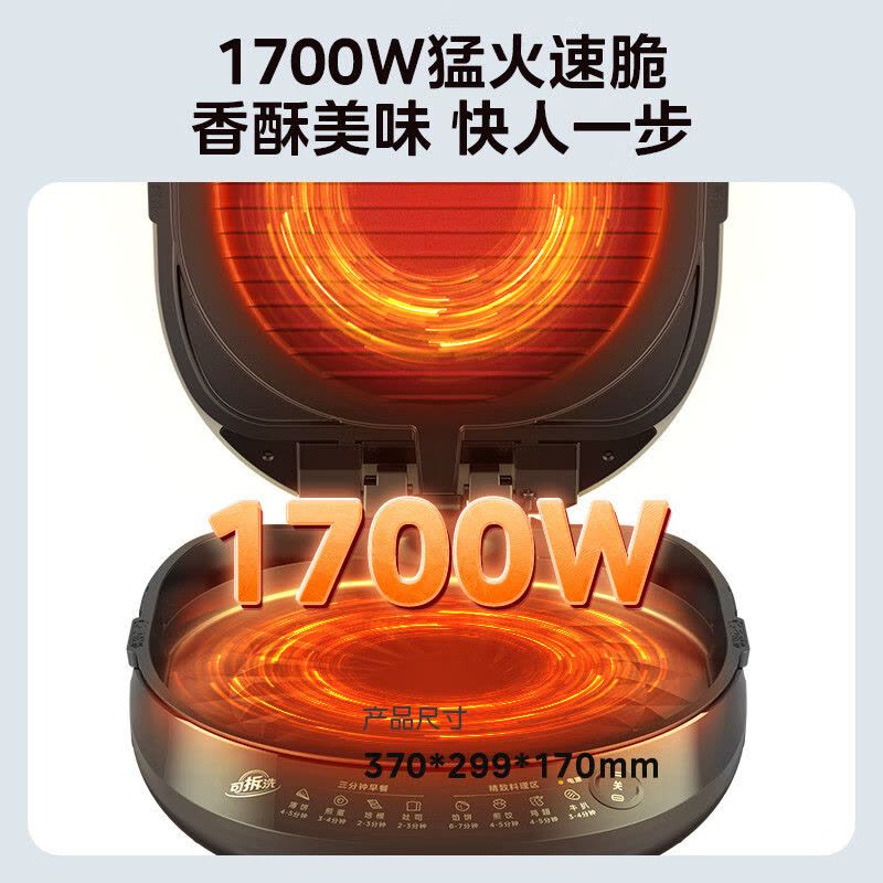 美的(Midea)电饼铛家庭用双面加热上下盘可拆洗煎饼铛煎烤机烙饼锅早餐机加深烤盘大火力大尺寸电饼档JKC3078图片