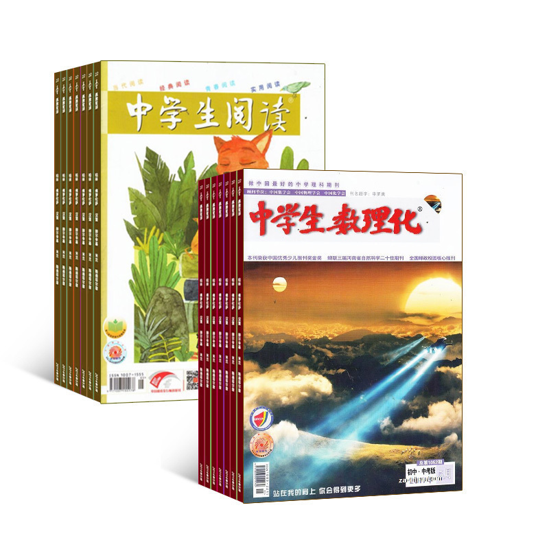 [正版]中学生数理化中考版加中学生阅读初中版读写杂志 2024年9月起订 组合共24期 提高中学生阅读能力 课外兴趣阅高清大图