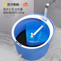 [苏宁自主品牌]百邻平板拖把家用免手洗挤水一拖净干湿两用懒人拖布瓷砖地拖地板神器净污分离6块布