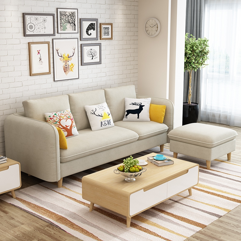 布艺沙发客厅整装家具组合套装古达现代简约小户型三人沙发