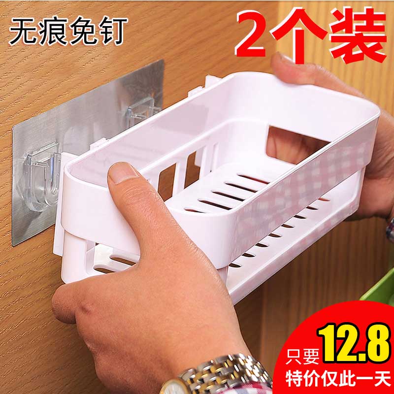 厨房置物架免打孔省空间壁挂式收纳储物架厨具用品调料架调味品架收纳层架 三维工匠高清大图