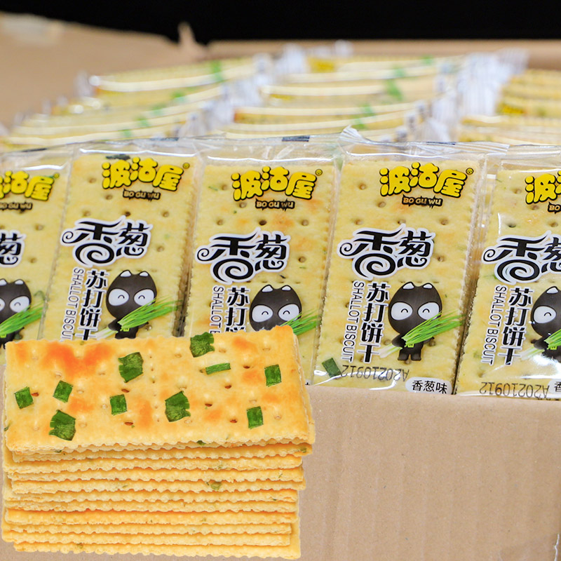 唛兆香葱苏打饼干整箱 葱香咸味梳打饼小零食小吃彩盒装高清大图