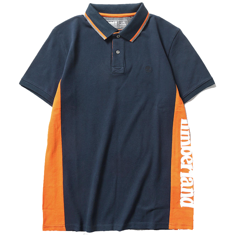 timberland男式个性时尚拼色logo印花男式polo衫