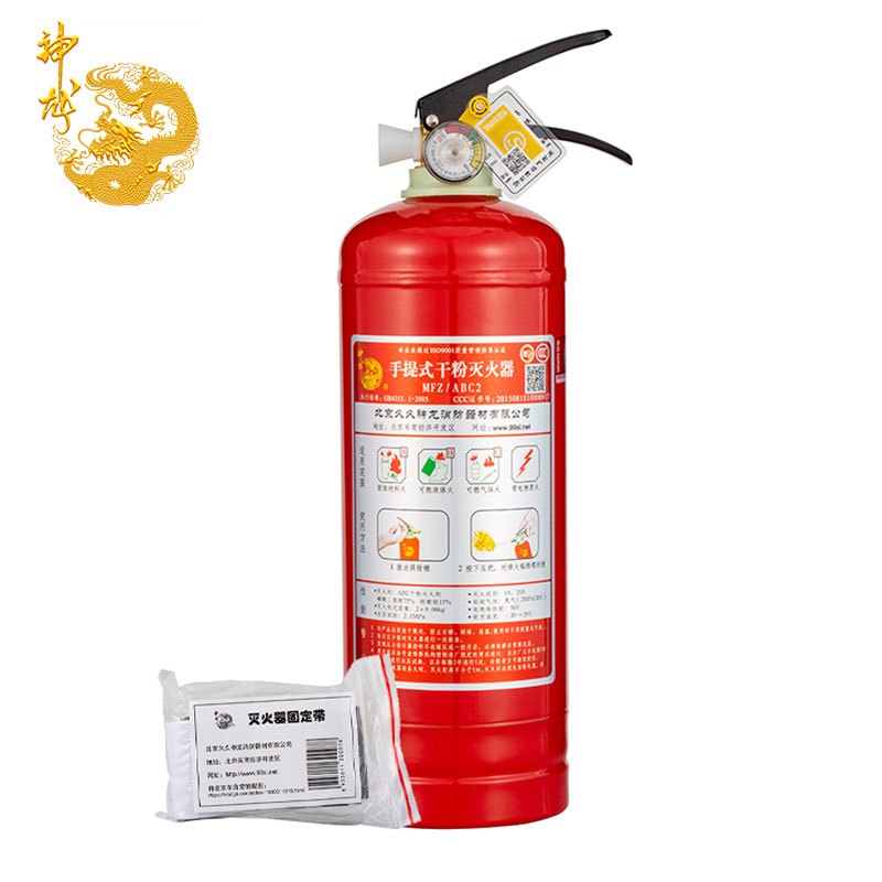 神龙 灭火器 车载灭火器1公斤+支架 干粉灭火器MFZ/ABC1+车载固定支架 安全行车套装 1套