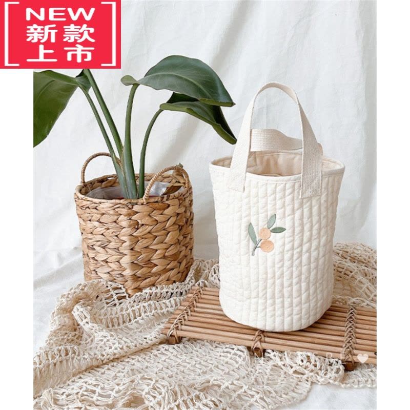 可莉允韩国ins婴儿车挂袋宝宝尿不湿收纳袋尿片尿布袋刺绣手提水桶包图片