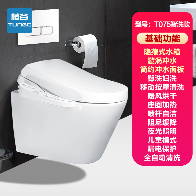 藤谷/TUNGO 壁挂式马桶隐藏入墙式水箱小户型挂墙马桶墙排家用悬空坐便器 T075